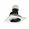 Nora Lighting 4" Iolite LED Sq. Adj. Cone Retrofit, 1000lm/12W, 2700K, Black/White , NIR-4SC27XBW/10 NIR-4SC27XBW/10